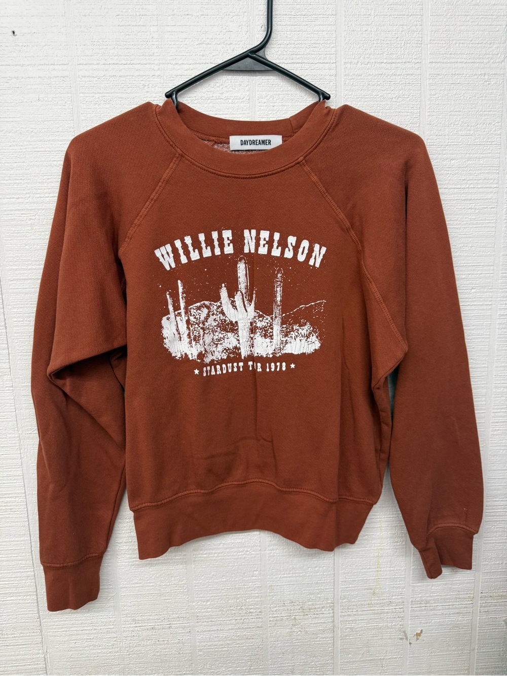 Free People Daydreamer Rust Graphic Willie Nelson Crew Sweatshirt
